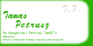 tamas petrusz business card